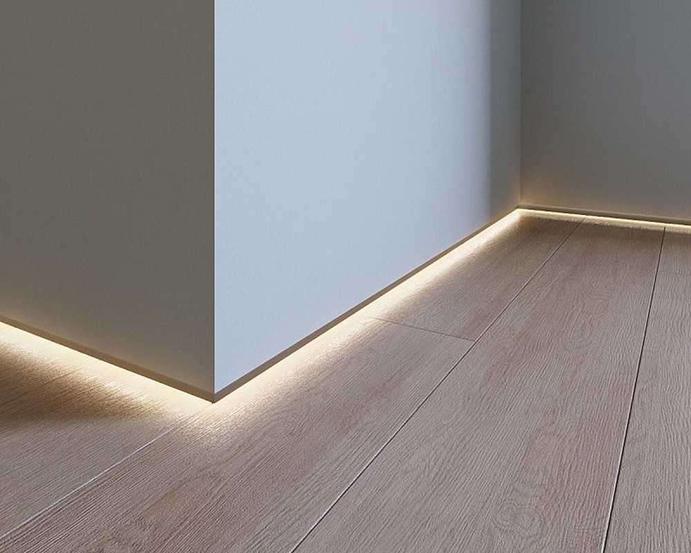 Теневой плинтус для подсветки Волшебная палочка 49,5 х 19,5 х 12,4 мм 3,0 м Чёрный матовый