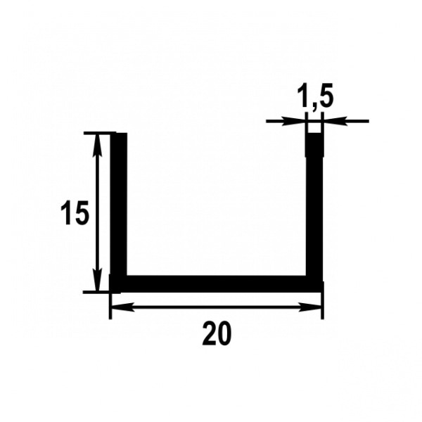 Швеллер 15*20*15 мм Шв 08.2000.502л Золото. Цена за 5 штук.