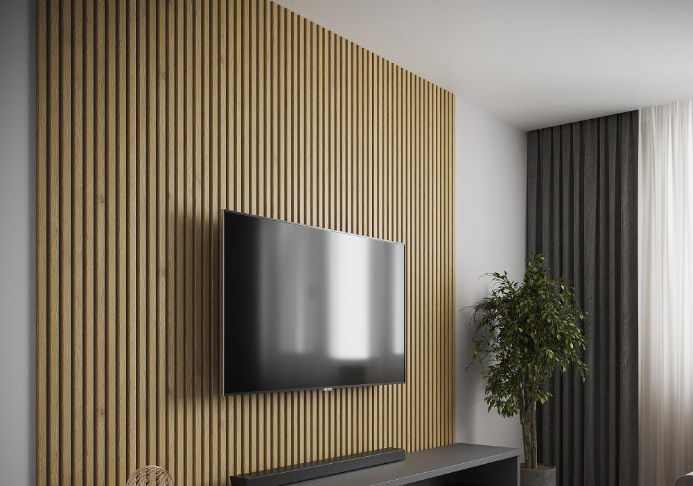 Панель вспененный полистирол ГРЕЙС 3D RAIL 120*2700 мм.  Кедр