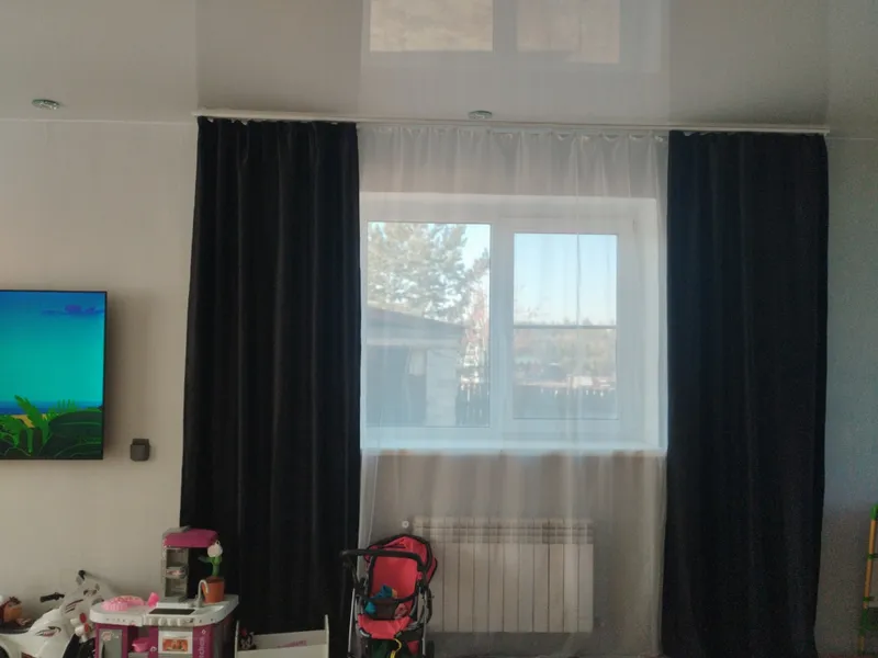 Карниз Шина черный комплект 2-х ряд ПВХ Волшебная палочка 2,6м