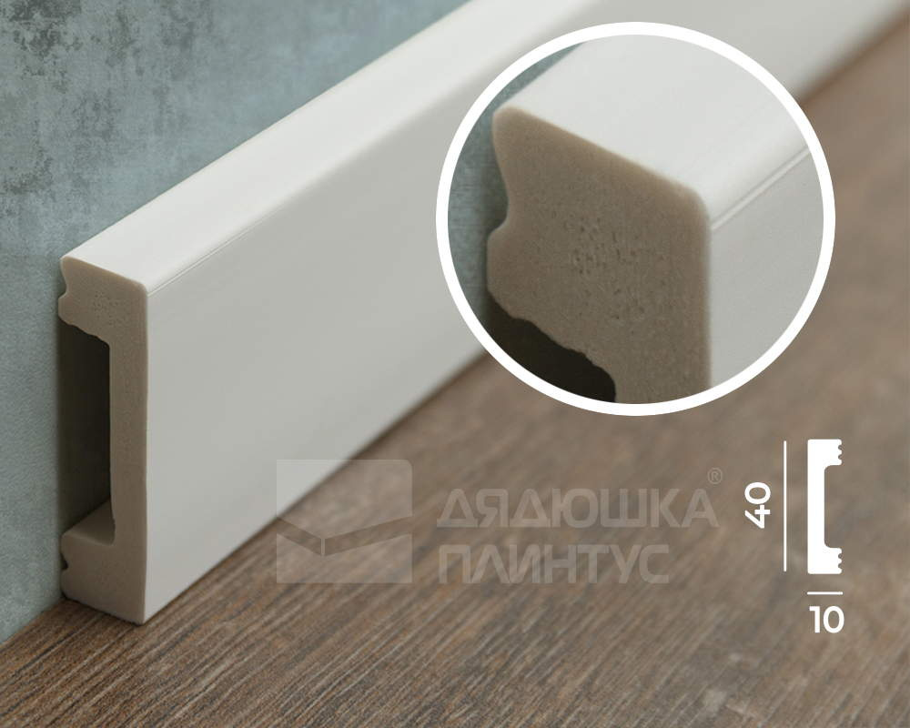 Плинтус из полистирола высокой плотности Волшебная палочка MSPOL 108 40*10*2000 Белый под покраску