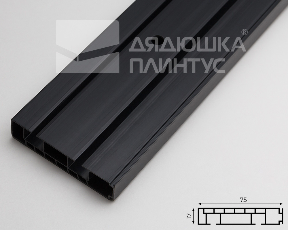 Карниз Шина черный комплект 2-х ряд ПВХ Волшебная палочка 4,0м