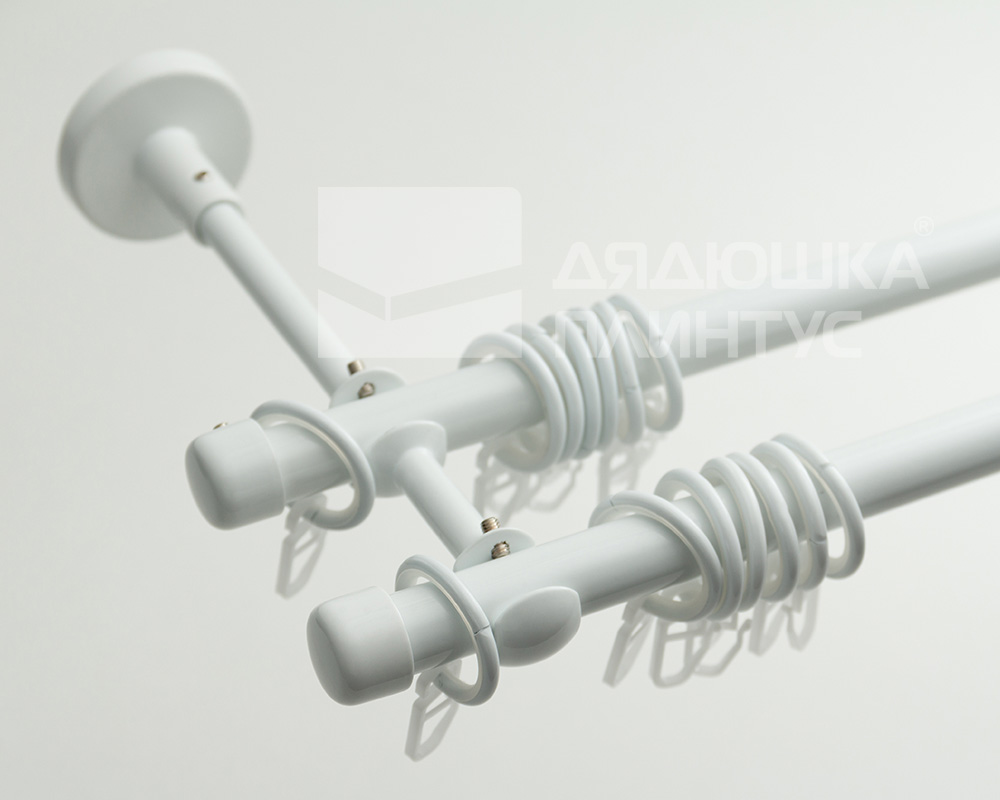 Карниз двухрядный кованый УЮТ d25мм 3,2м Белый
