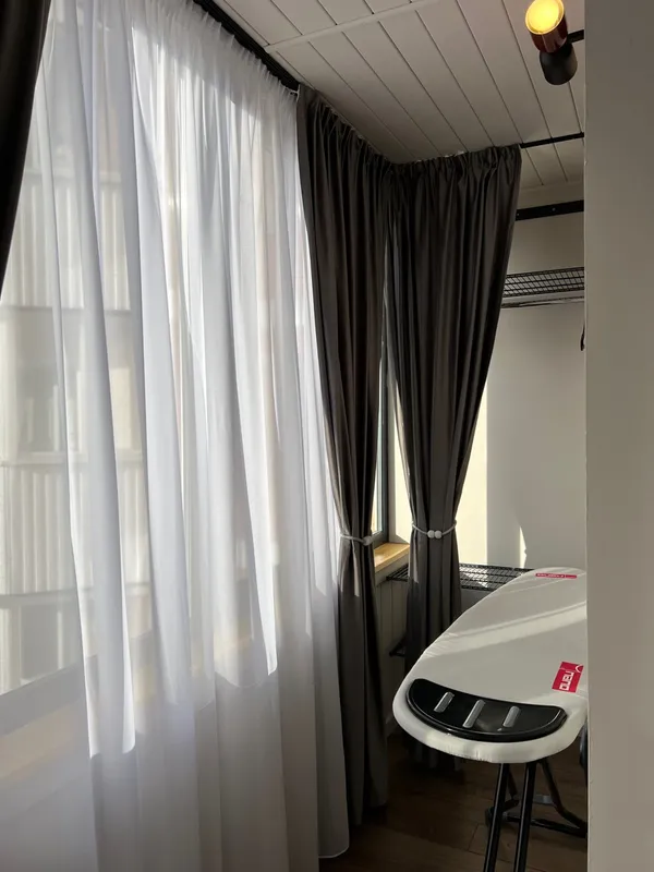 Карниз Шина черный комплект 2-х ряд ПВХ Волшебная палочка 2,0м