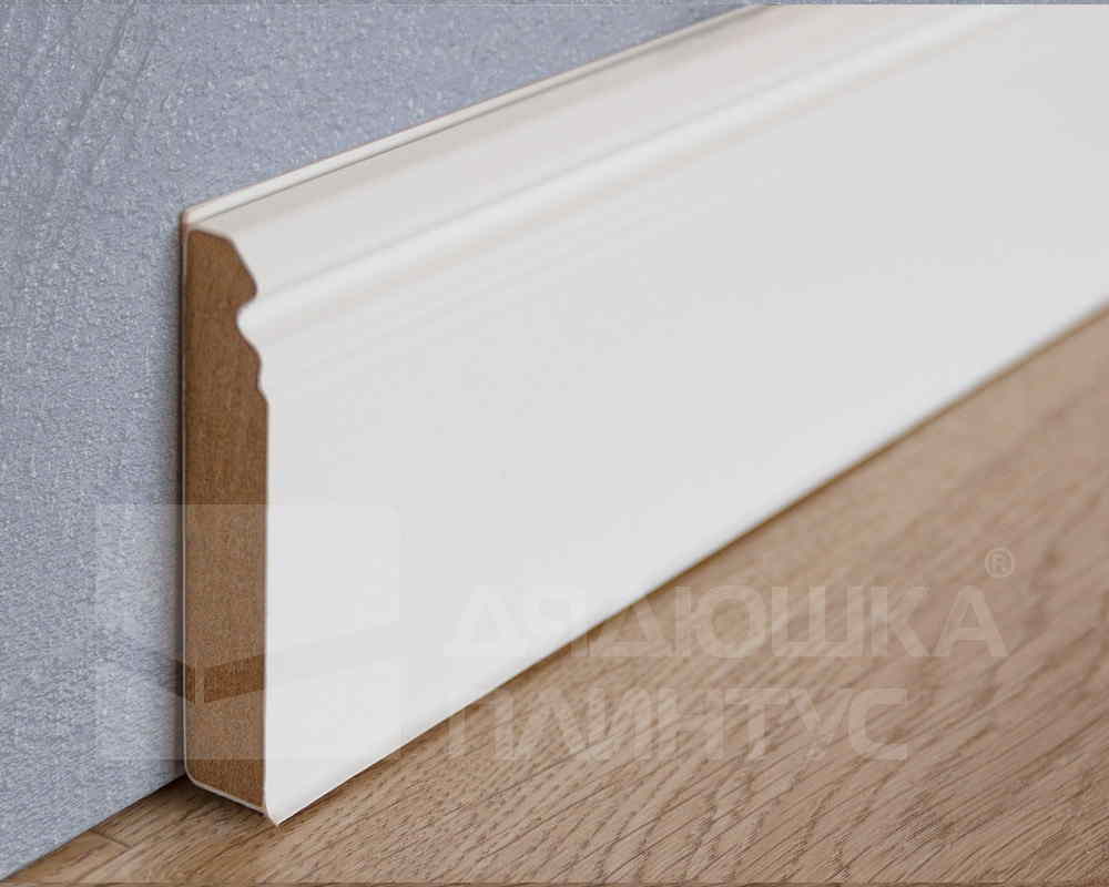 Плинтус ХДФ Dollken Cubu Hamburg Style 80мм х 2,5 м 5012 Белый