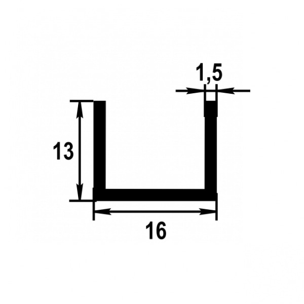 Швеллер 13*16*13 мм Шв 06.2000.502л Золото. Цена за 5 штук.