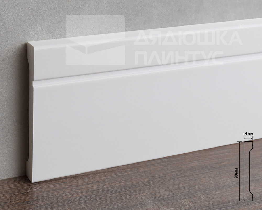 Плинтус из полистирола высокой плотности HI-WOOD B90V1L 90х14мм 2,0м