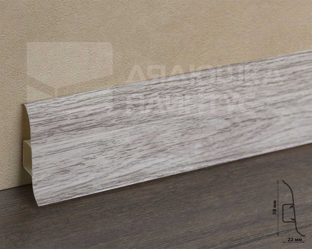 Плинтус ПВХ Волшебная палочка 58мм 2,2м 5802