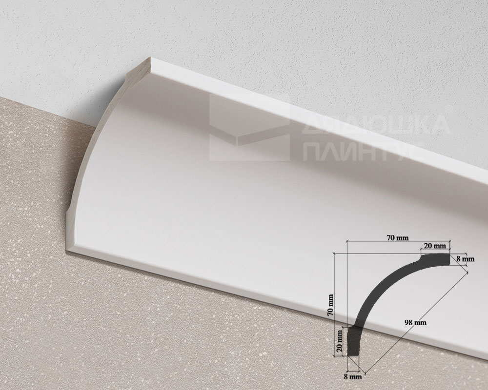 Карниз из полистирола высокой плотности HI WOOD A97 70мм х 70мм х 2,0м.