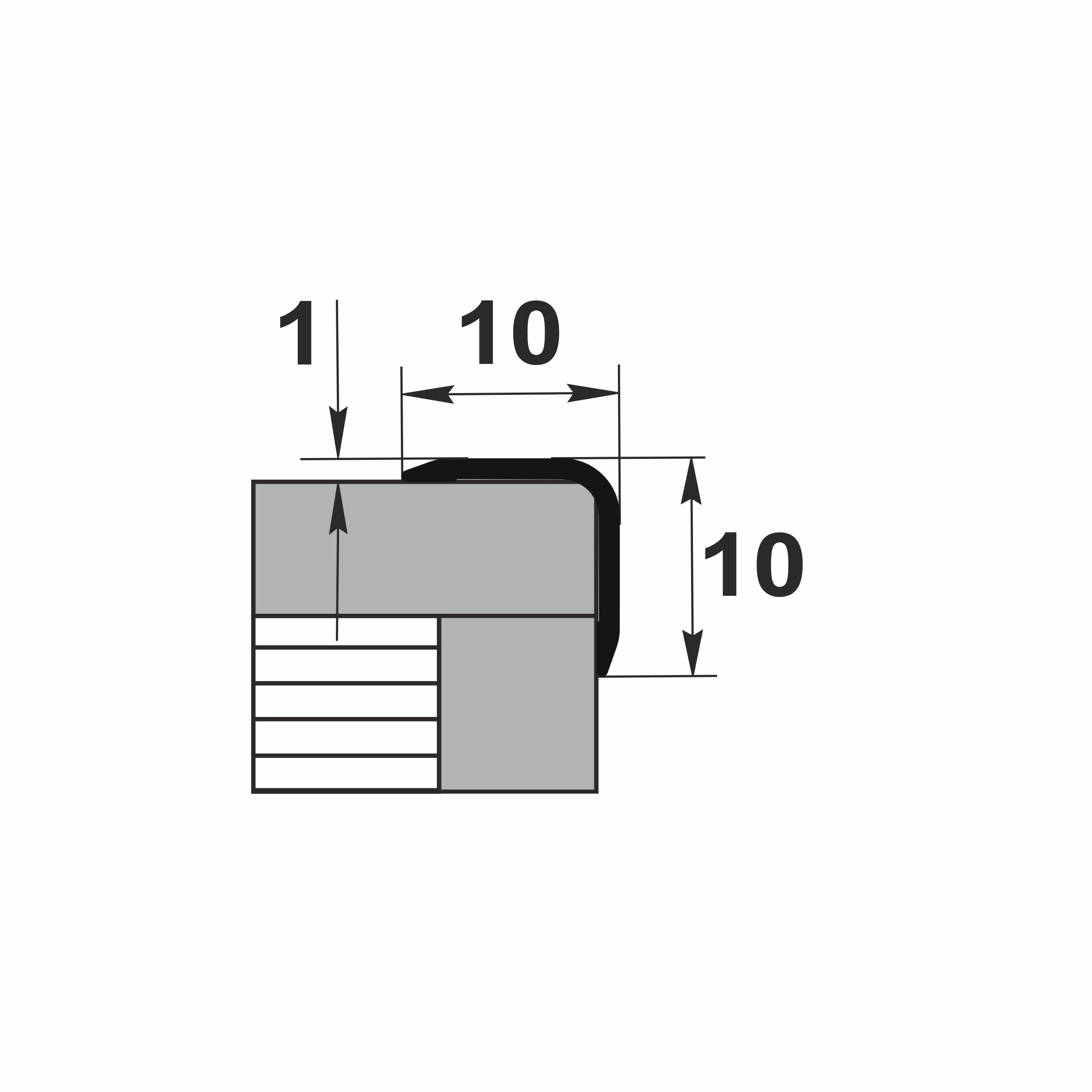 Угол наружный алюминиевый УО 01-27.2700.057