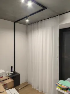 Карниз Шина черный комплект 2-х ряд ПВХ Волшебная палочка 2,0м