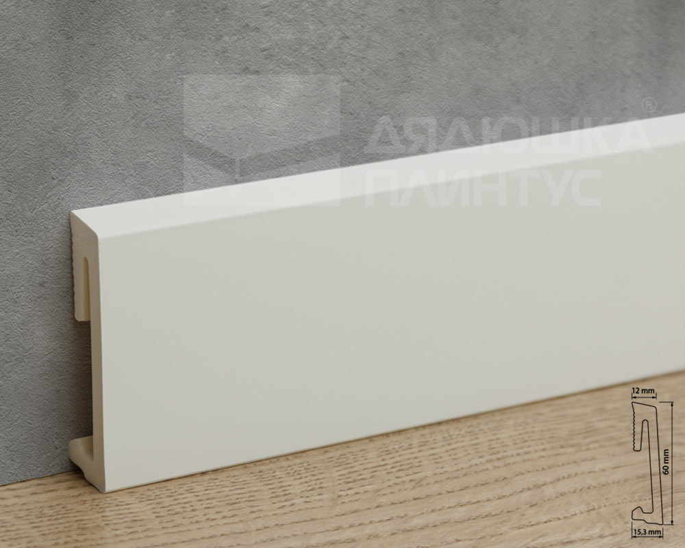 Плинтус напольный Salag Alpha 60*15*2200 мм AP61M1 Белый