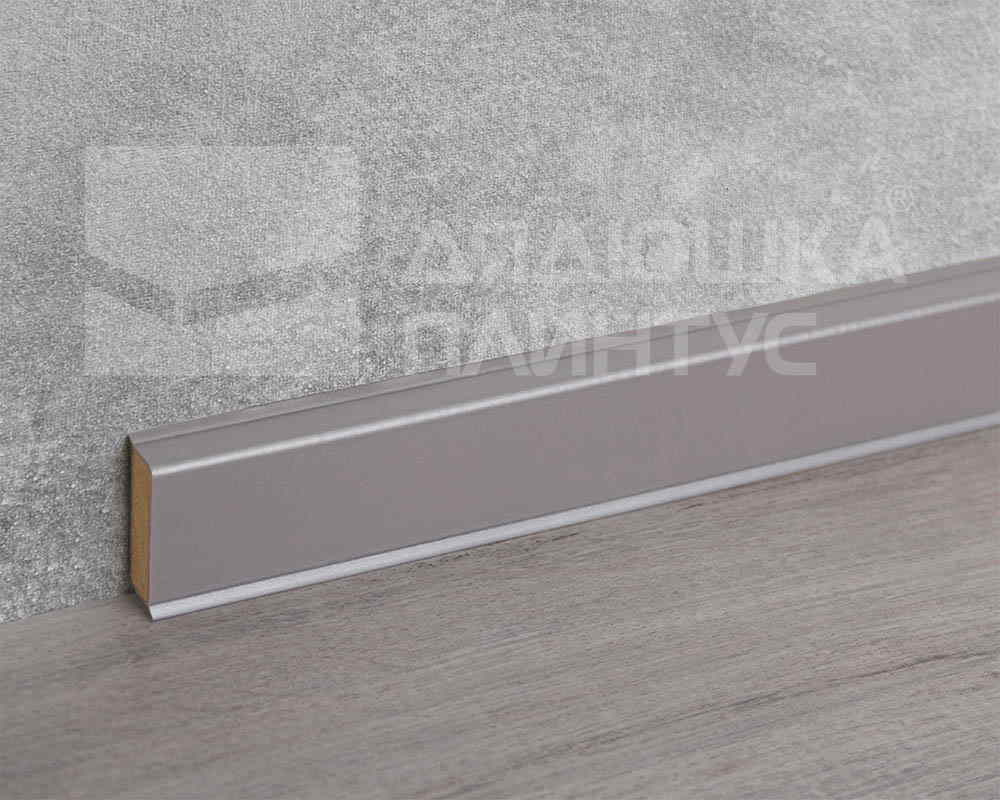 Плинтус ХДФ Dollken Cubu Flex Life 40мм х 11/13мм х 2,5 м 1246 Платинум Сильвер