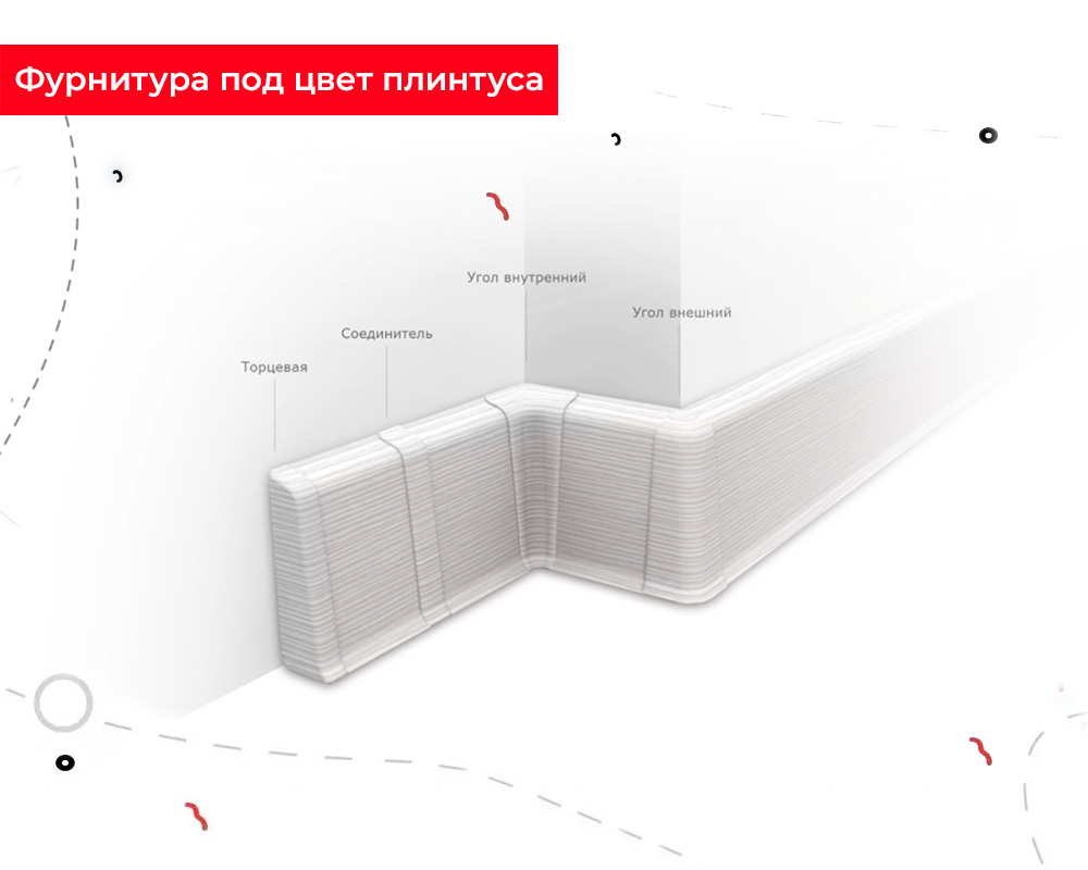 Плинтус со съемной панелью ПВХ Деконика ИДЕАЛ 55мм 2,2м. 265 Клен патина